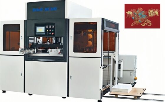 شراء دقة الختم بالرقائق الساخنة ±0.1 مم آلة ختم الرقائق الساخنة الأوتوماتيكية لصناديق تغليف الهدايا online manufacture